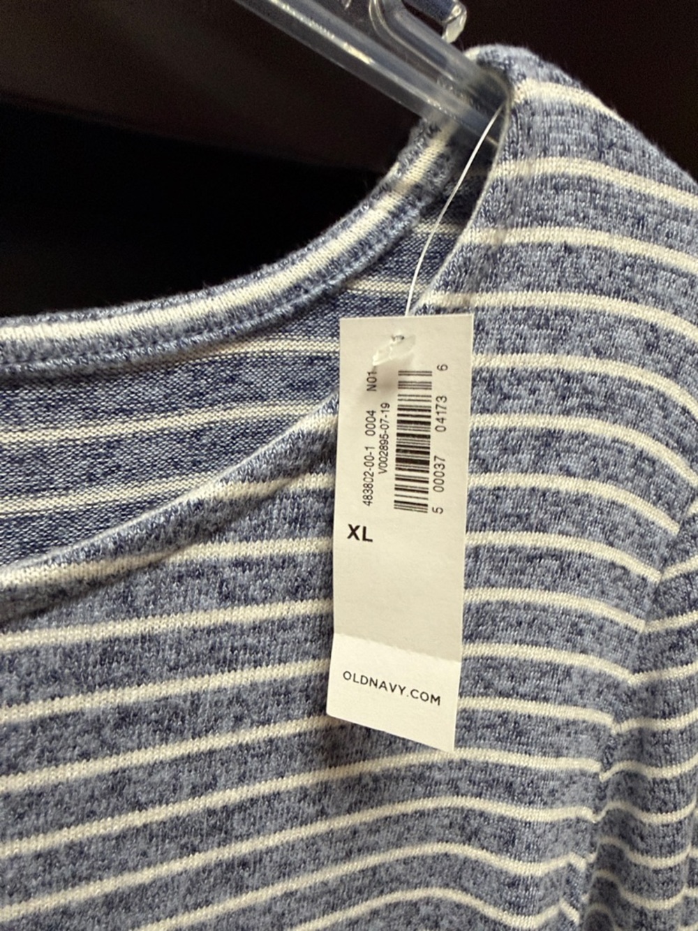 Old Navy Blue and White Striped Crew Neck Top - Picture 2 of 4